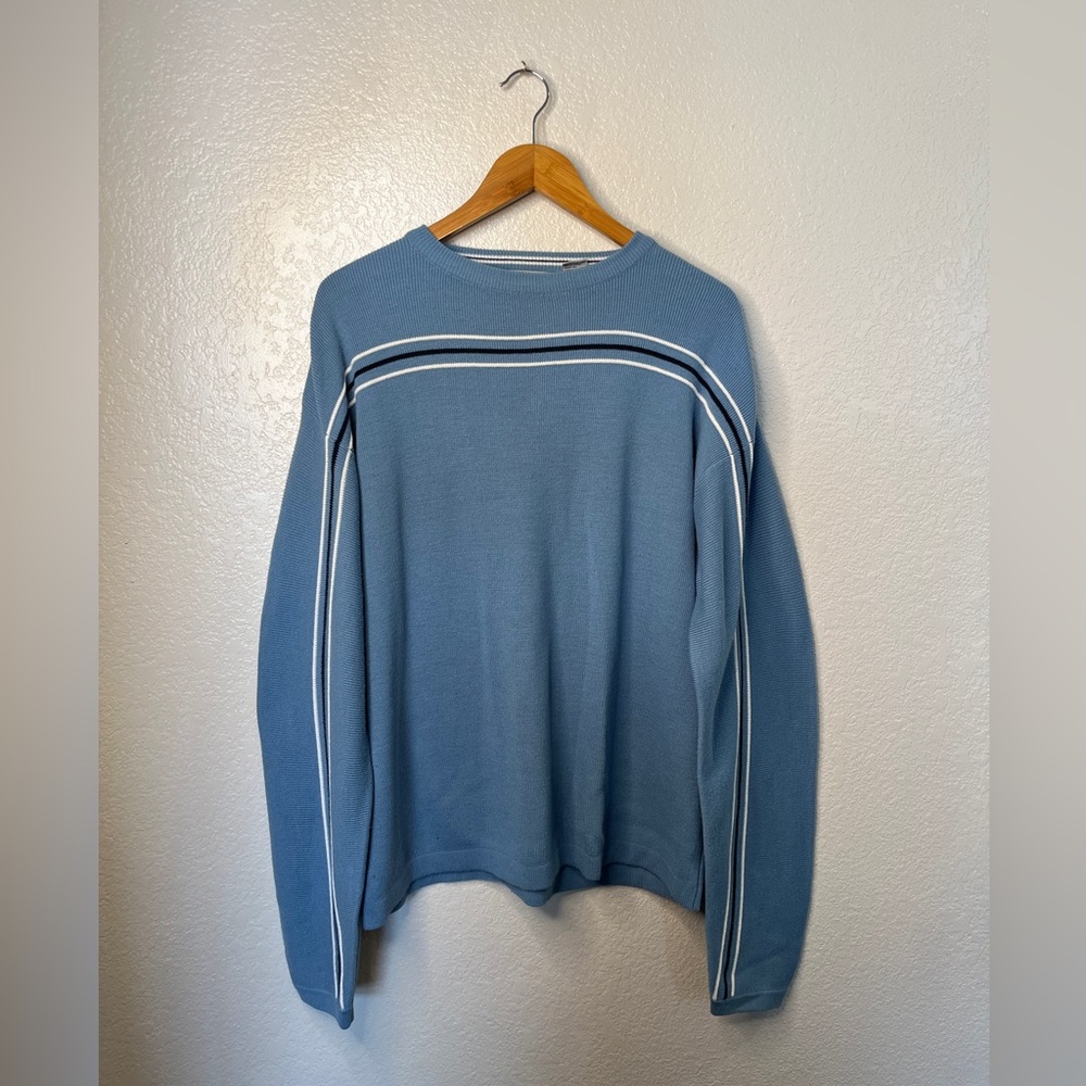 Late 90’s Y2K Blue Striped Sweater Size L